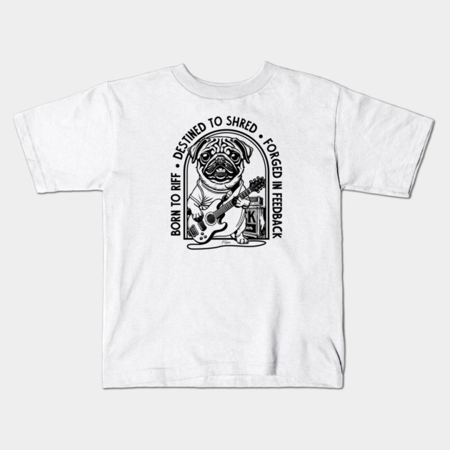Rockstar Pug. Solo Vibes Kids T-Shirt by filiposwear