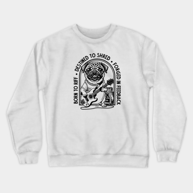 Rockstar Pug. Solo Vibes Crewneck Sweatshirt by filiposwear