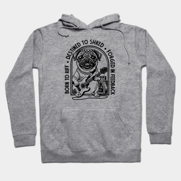 Rockstar Pug. Solo Vibes Hoodie by filiposwear