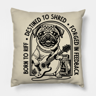 Rockstar Pug. Solo Vibes Pillow