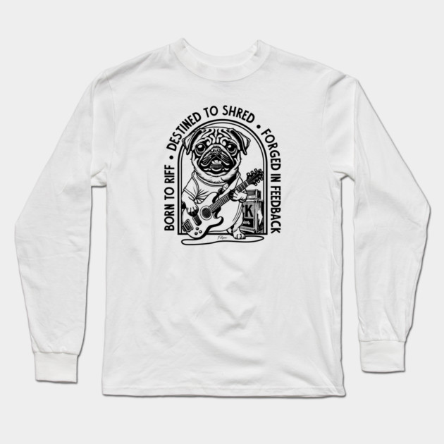 Rockstar Pug. Solo Vibes Long Sleeve T-Shirt by filiposwear