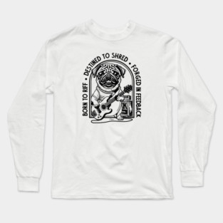 Rockstar Pug. Solo Vibes Long Sleeve T-Shirt
