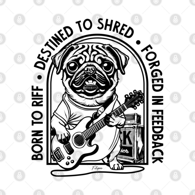 Rockstar Pug. Solo Vibes by filiposwear