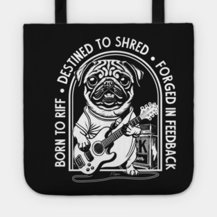 Rockstar Pug, Solo Vibes. Dark edition Tote