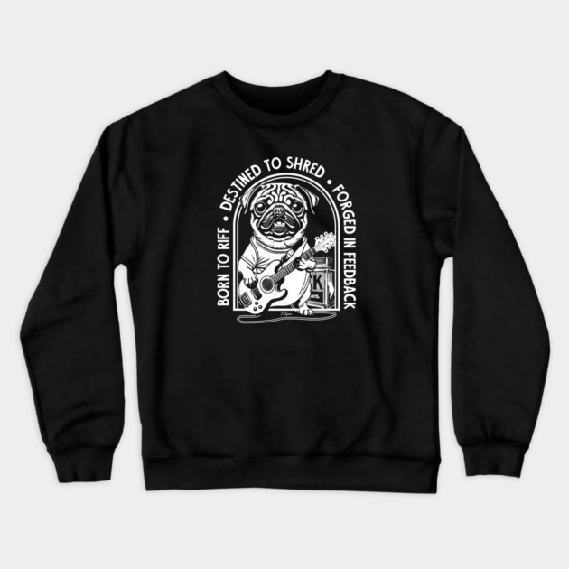Rockstar Pug, Solo Vibes. Dark edition Crewneck Sweatshirt by filiposwear
