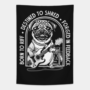 Rockstar Pug, Solo Vibes. Dark edition Tapestry