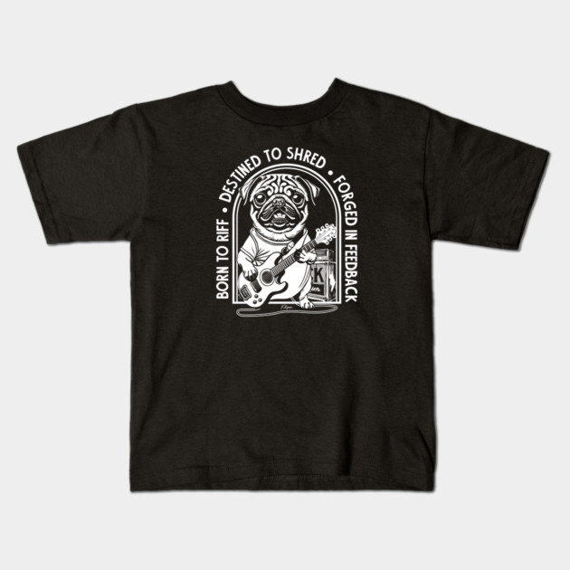 Rockstar Pug, Solo Vibes. Dark edition Kids T-Shirt by filiposwear
