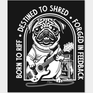 Rockstar Pug, Solo Vibes. Dark edition Posters and Art