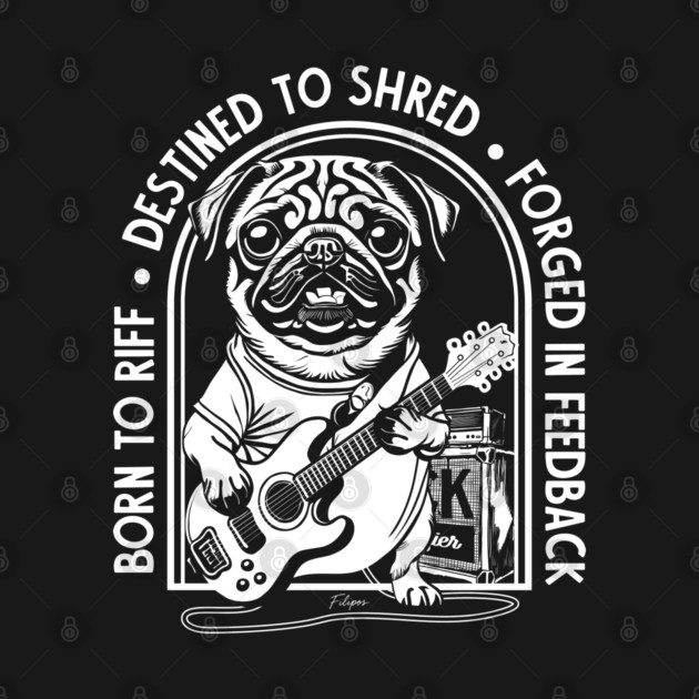 Rockstar Pug, Solo Vibes. Dark edition by filiposwear