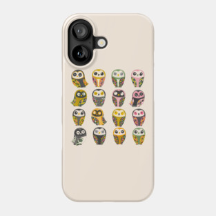 Cute Owl Gang Illustration – Adorable Kawaii Owls Apparel Design Phone Case