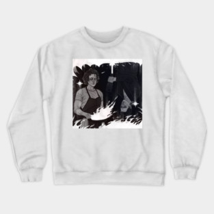 fire and water b and w Crewneck Sweatshirt
