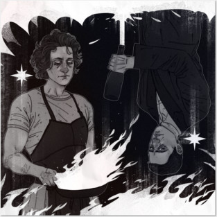 fire and water b and w Posters and Art