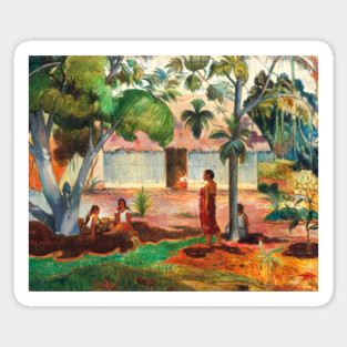 The Large Tree (1891) by Paul Gauguin Sticker