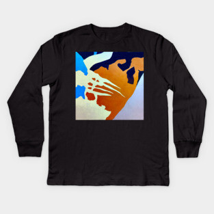 Organic Geometric Abstract Painting Kids Long Sleeve T-Shirt