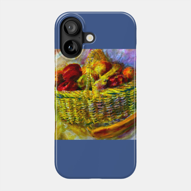 Basket With Fruit Impasto Painting Phone Case by DonWillisJrArt