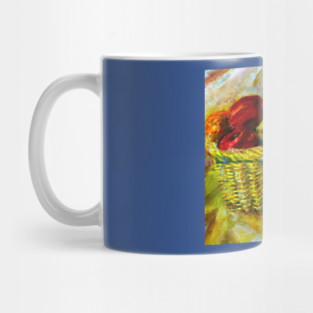 Basket With Fruit Impasto Painting Mug