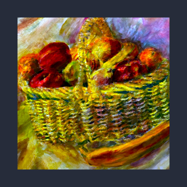 Basket With Fruit Impasto Painting by DonWillisJrArt