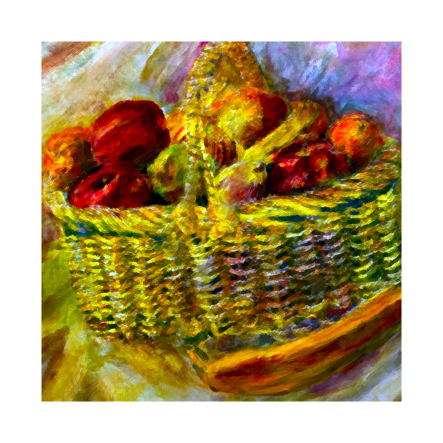 Basket With Fruit Impasto Painting by DonWillisJrArt
