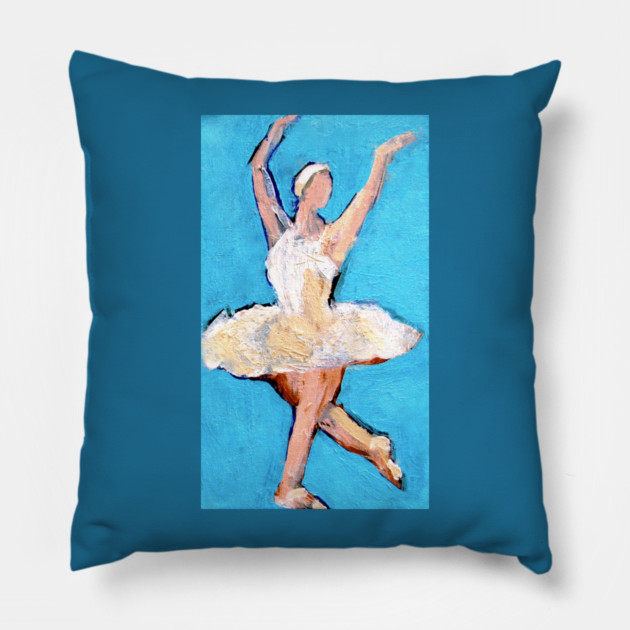 Ballet Dancer Original Art Painting Pillow by DonWillisJrArt
