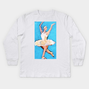 Ballet Dancer Original Art Painting Kids Long Sleeve T-Shirt