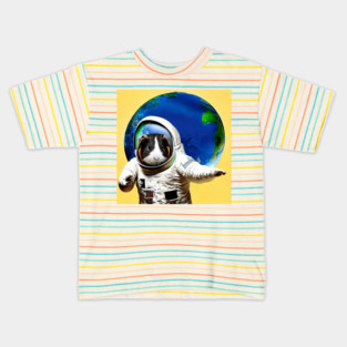 Guinea Pig Astronaut Surfing Earth Kids T-Shirt