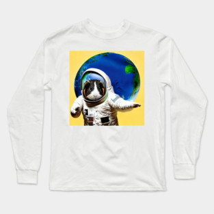 Guinea Pig Astronaut Surfing Earth Long Sleeve T-Shirt