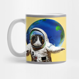 Guinea Pig Astronaut Surfing Earth Mug