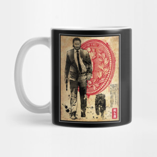 Lone Hitman and cub woodblock Mug
