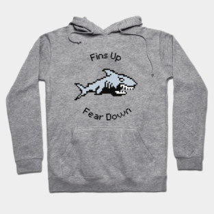 Pixel Shark Surge: Fins Up Fear Down Hoodie