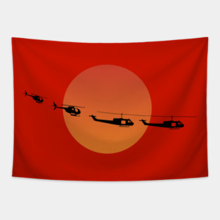 Apocalypse Now Helicopters Illustration Tapestry