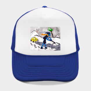 Alien Ant Shoveling Snow Hat