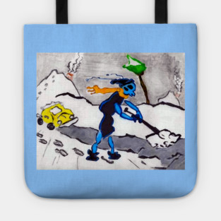 Alien Ant Shoveling Snow Tote