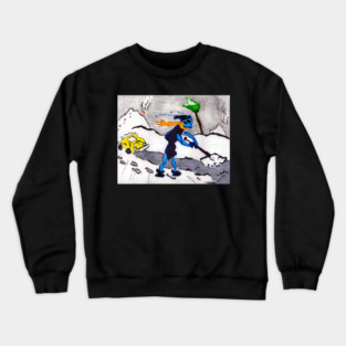 Alien Ant Shoveling Snow Crewneck Sweatshirt