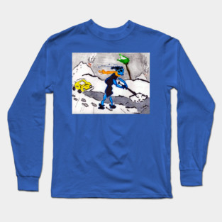 Alien Ant Shoveling Snow Long Sleeve T-Shirt
