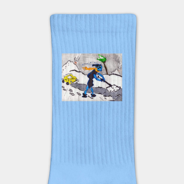 Alien Ant Shoveling Snow by DonWillisJrArt