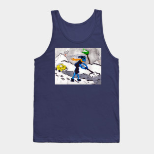 Alien Ant Shoveling Snow Tank Top