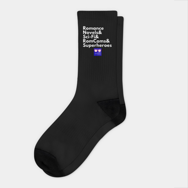 NRP Topic White Letters nerdy logo Socks by Nerdy Romantics Fan Shop*