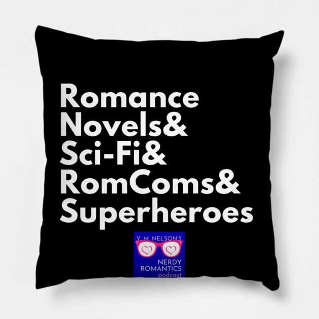 NRP Topic White Letters nerdy logo Pillow by Nerdy Romantics Fan Shop*