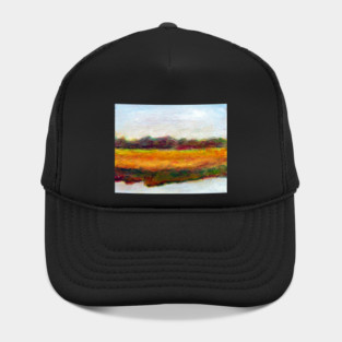 Savannah Wildlife Refuge Wetland Landscape Painting Hat