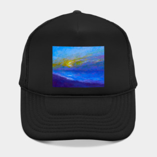 Cloudy Moonlit Ocean Painting Hat