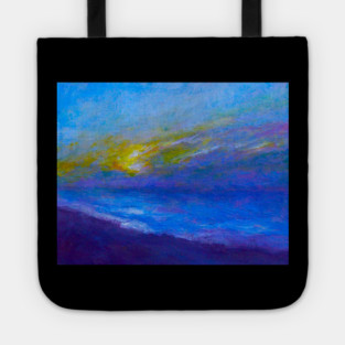 Cloudy Moonlit Ocean Painting Tote