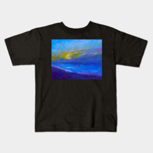 Cloudy Moonlit Ocean Painting Kids T-Shirt