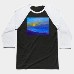 Cloudy Moonlit Ocean Painting Baseball T-Shirt