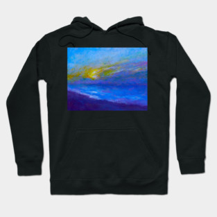 Cloudy Moonlit Ocean Painting Hoodie