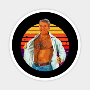 Ronald Regan ¯\_(ツ)_/¯ 80s Vintage Style Fan Design Magnet