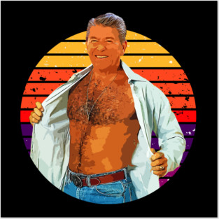 Ronald Regan ¯\_(ツ)_/¯ 80s Vintage Style Fan Design Posters and Art