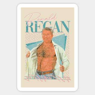 Ronald Regan ¯\_(ツ)_/¯ 90s Styled Aesthetic Fan Design Sticker
