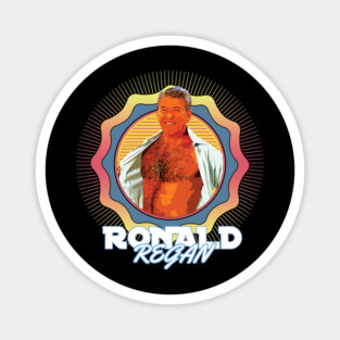 Ronald Regan ¯\_(ツ)_/¯ 90s Sun Aesthetic Fan Design Magnet