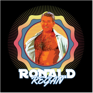 Ronald Regan ¯\_(ツ)_/¯ 90s Sun Aesthetic Fan Design Posters and Art