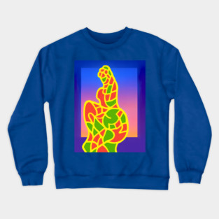 Y2K Abstract Study of a Woman – Neon Chillwave Silhouette Crewneck Sweatshirt